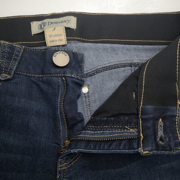 Democracy Abs Solution Ladies Size 8 Dark Wash Skinny Leg Blue Jeans - Picture 8 of 14